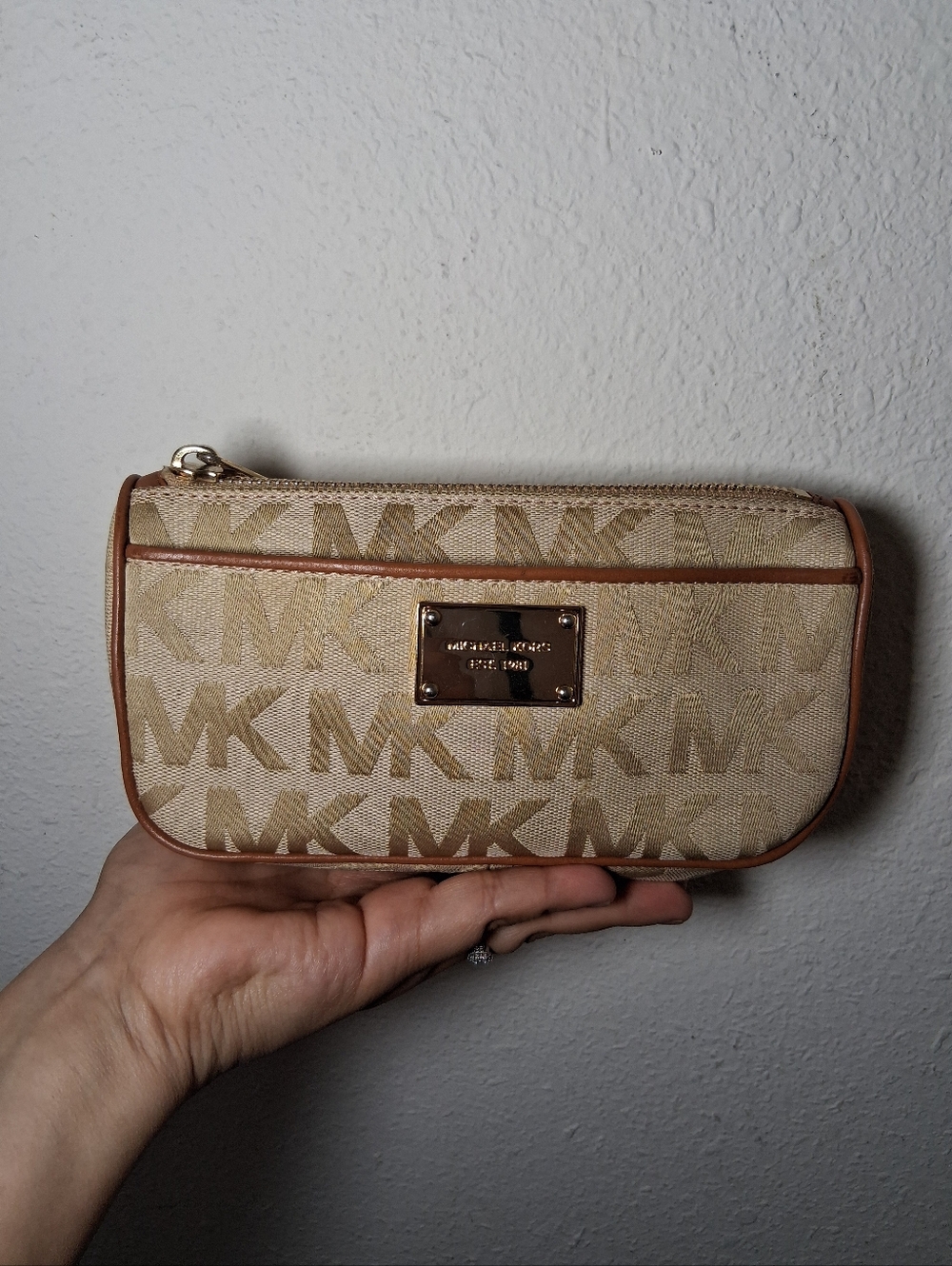 Michael Kors Tan Signature Logo Small Pouch